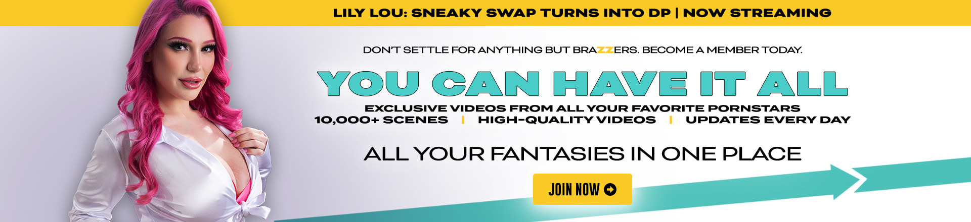 This is an advertisement banner for Brazzers